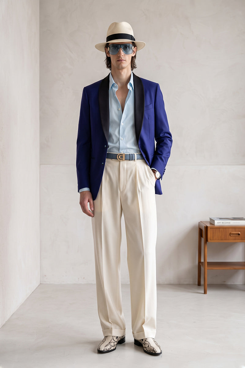 Deep Blue 100% Merino Wool Blazers