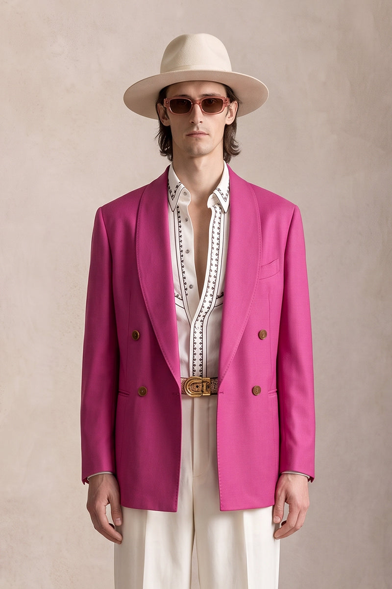 Fuchsia 100% Merino Wool Blazers