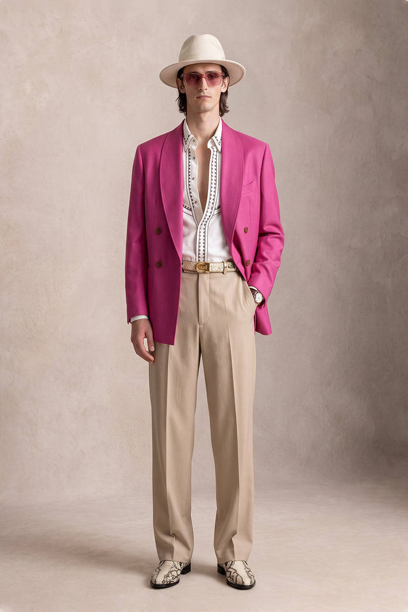 Fuchsia 100% Merino Wool Blazers