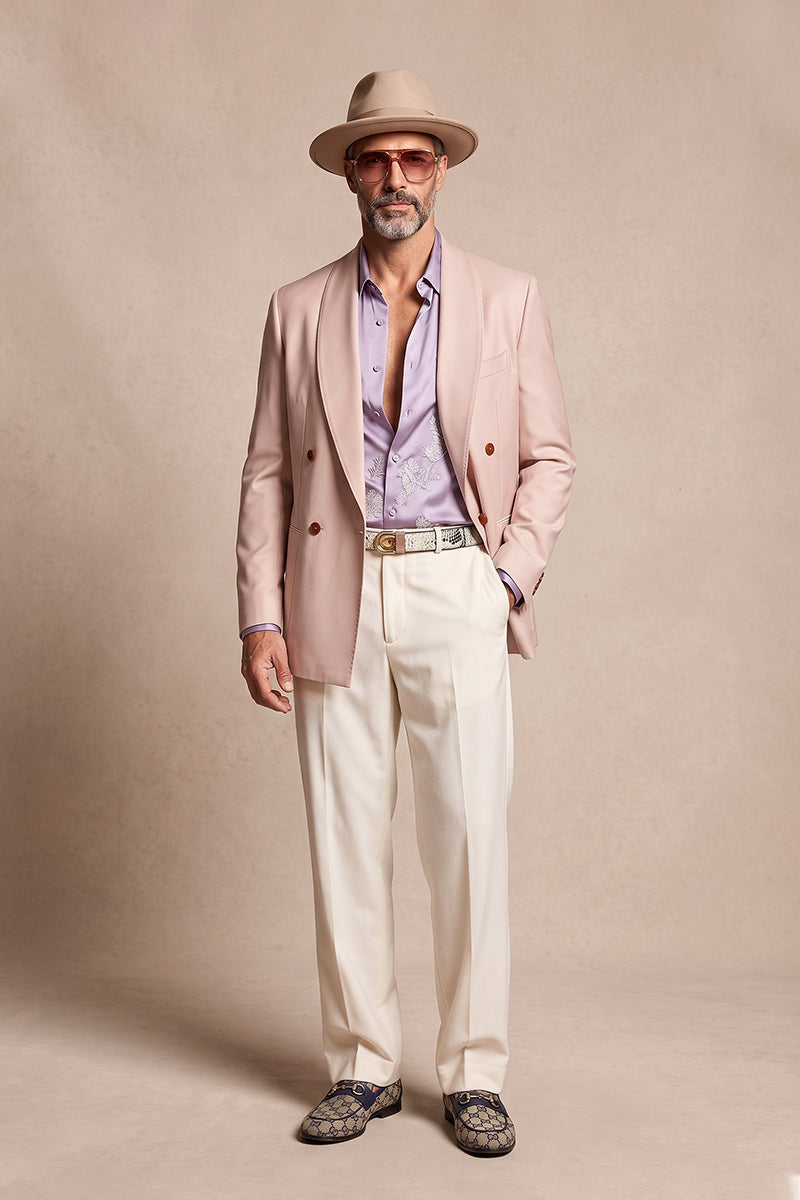 Pink 100% Merino Wool Blazers