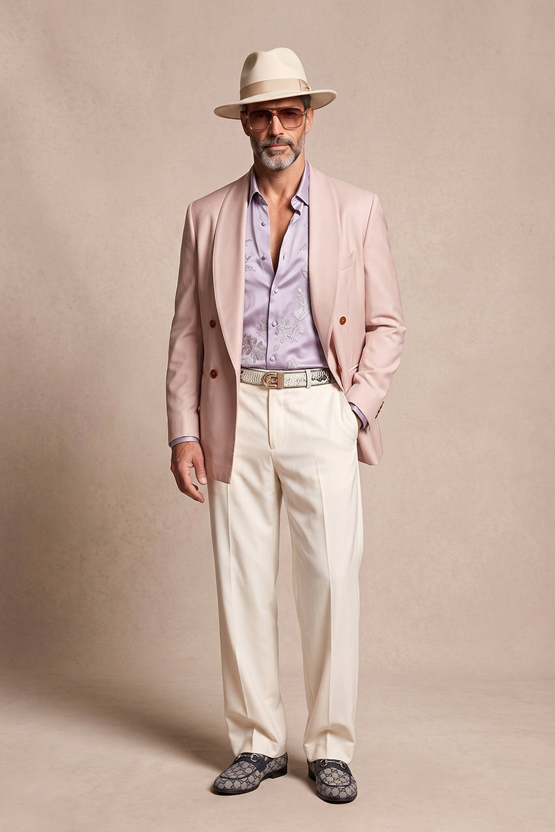 Pink 100% Merino Wool Blazers