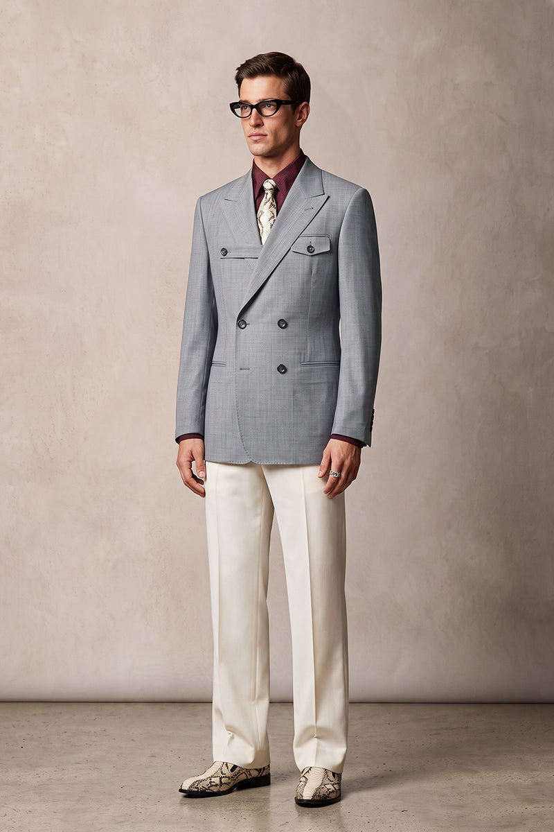 Gray 100% Merino Wool Blazers