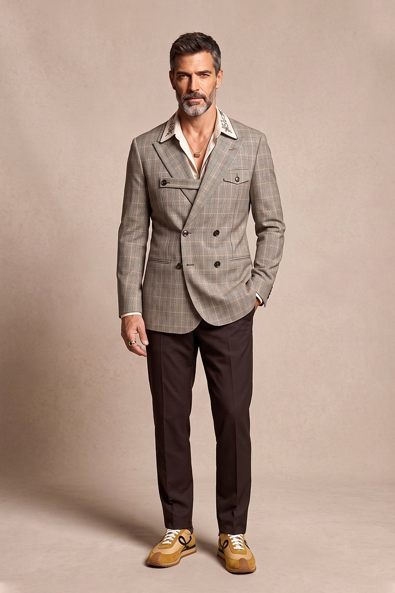 Brown 100% Merino Wool Blazers