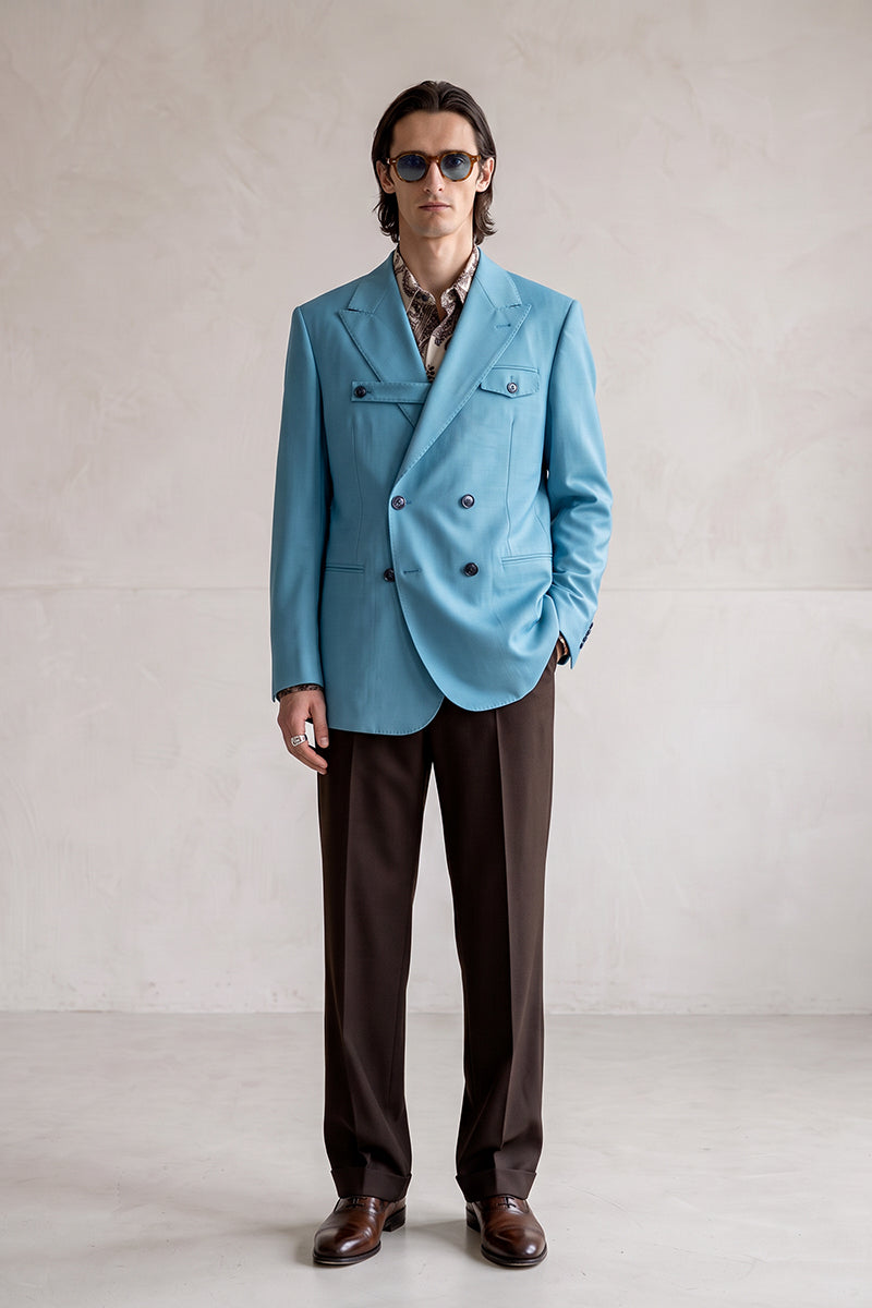 Blue 100% Merino Wool Blazers