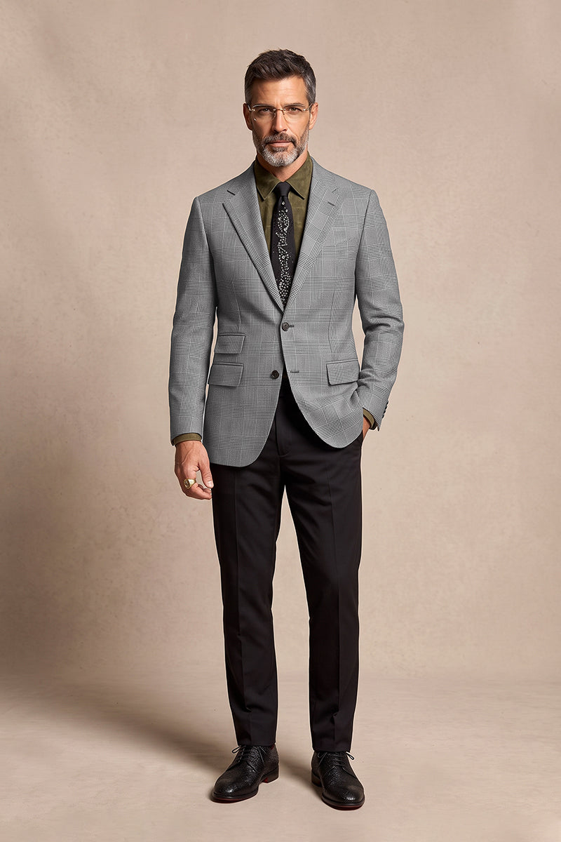 Gray 100% Merino Wool Blazers