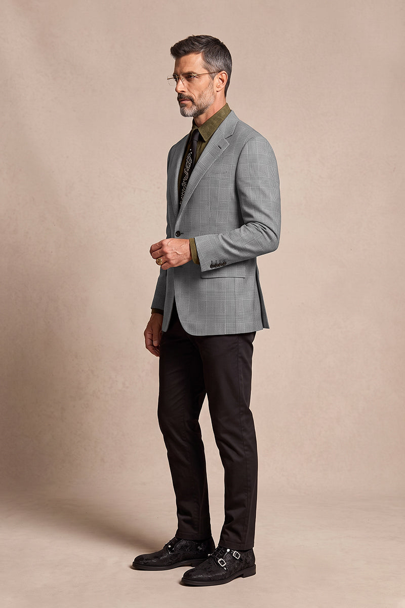 Gray 100% Merino Wool Blazers