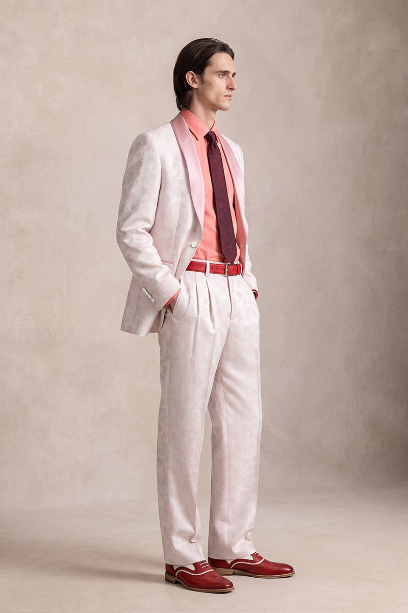 Pink 82% Jacquard Suits