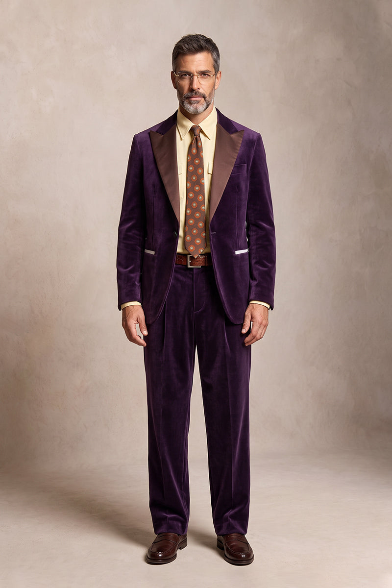 Deep Purple 100% Velvet Suits