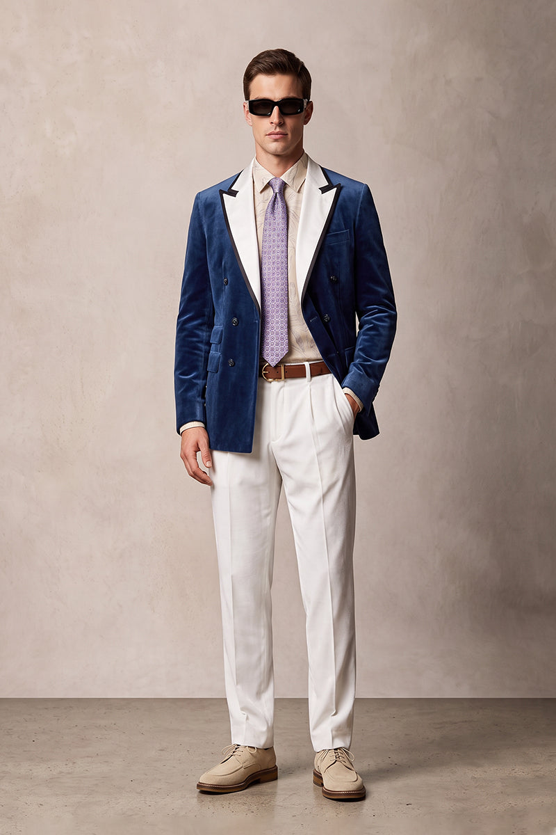 Royal Blue 100% Velvet Suits