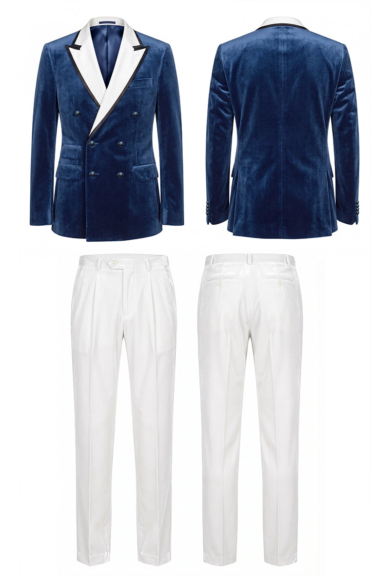 Royal Blue 100% Velvet Suits