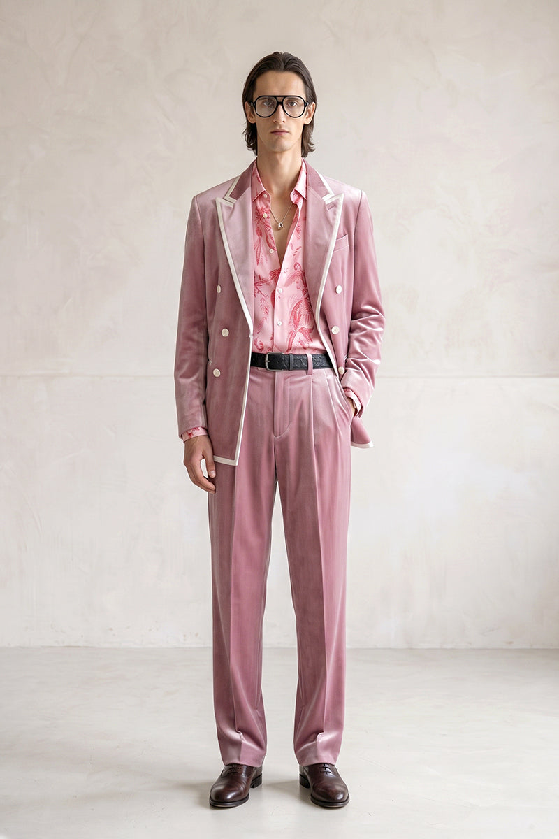 Dusty Pink 100% Velvet Suits
