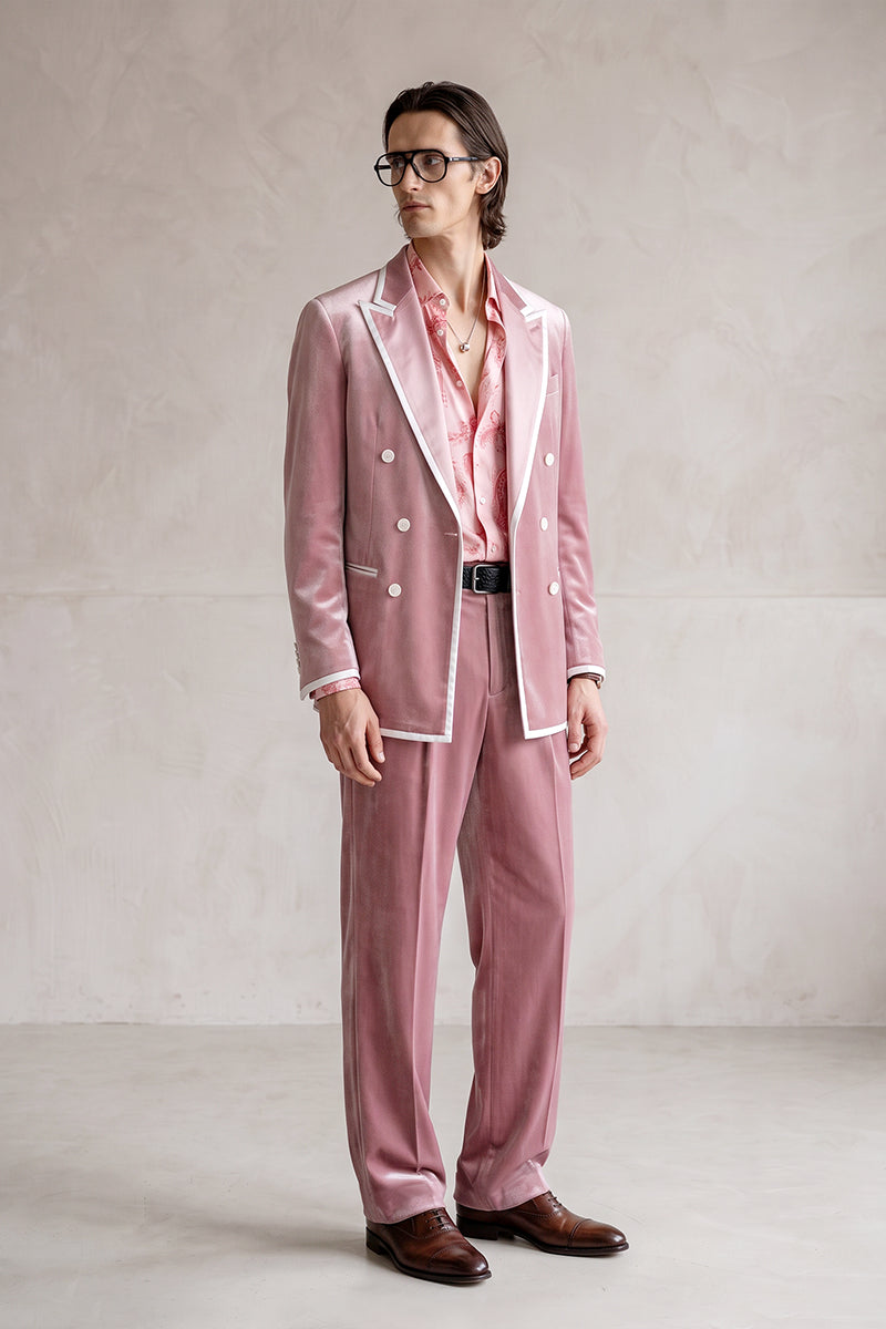 Dusty Pink 100% Velvet Suits