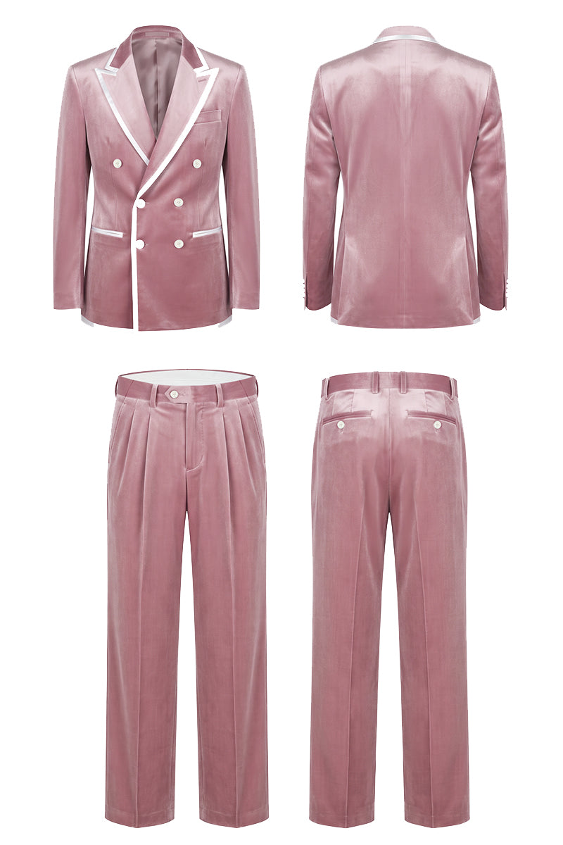 Dusty Pink 100% Velvet Suits