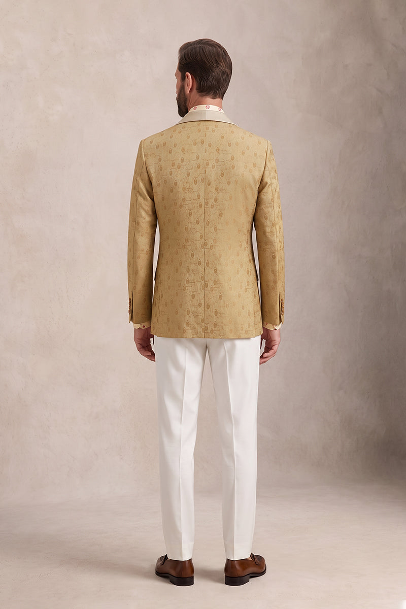 Gold 82% Jacquard Suits