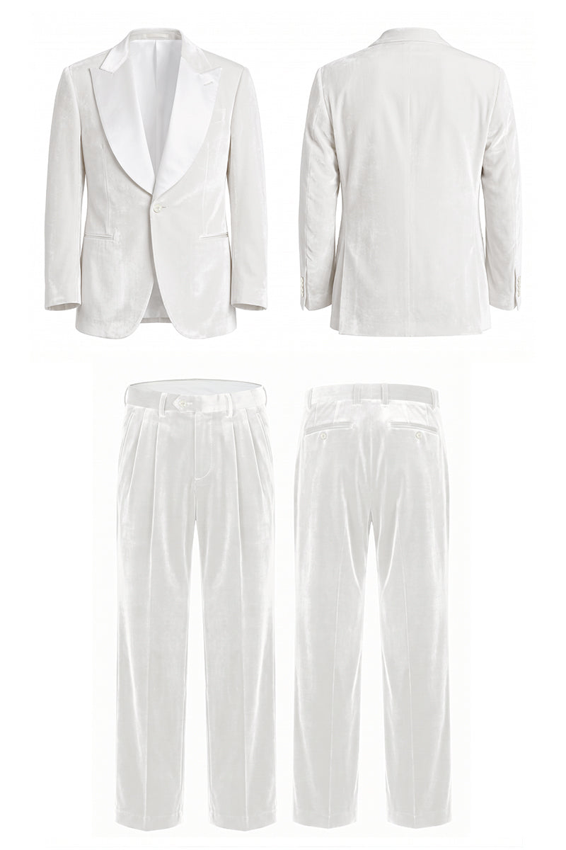 White 100% Velvet Blazers