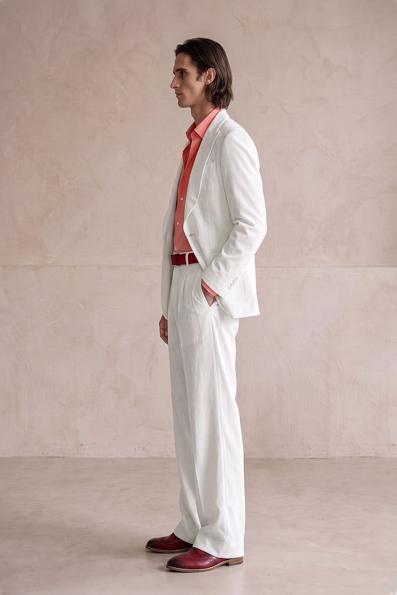 White 100% Velvet Blazers