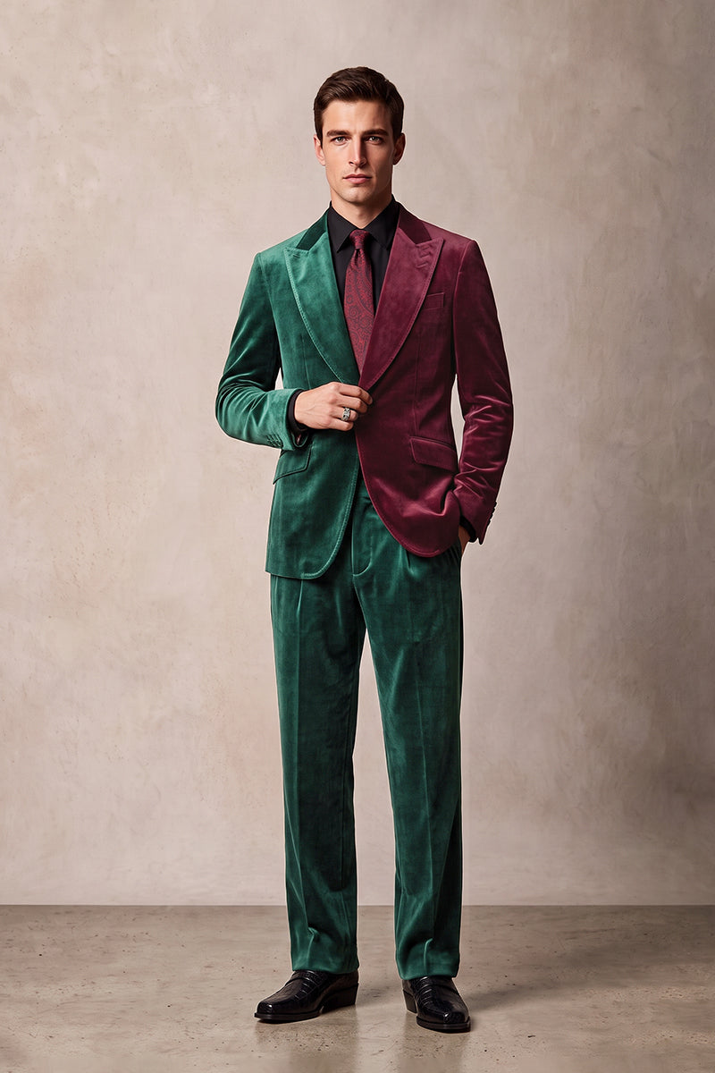 Green 100% Velvet Suits
