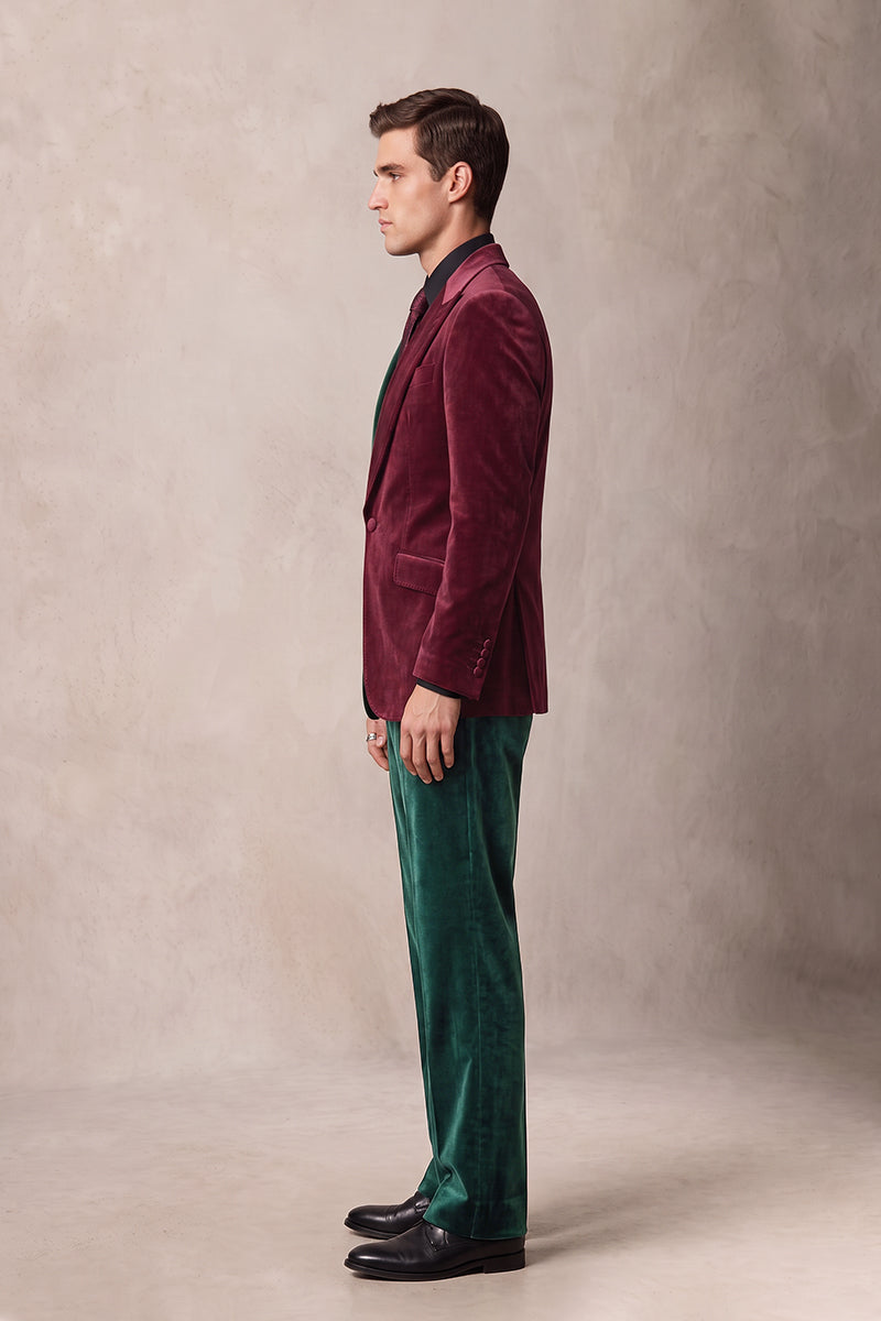 Green 100% Velvet Suits