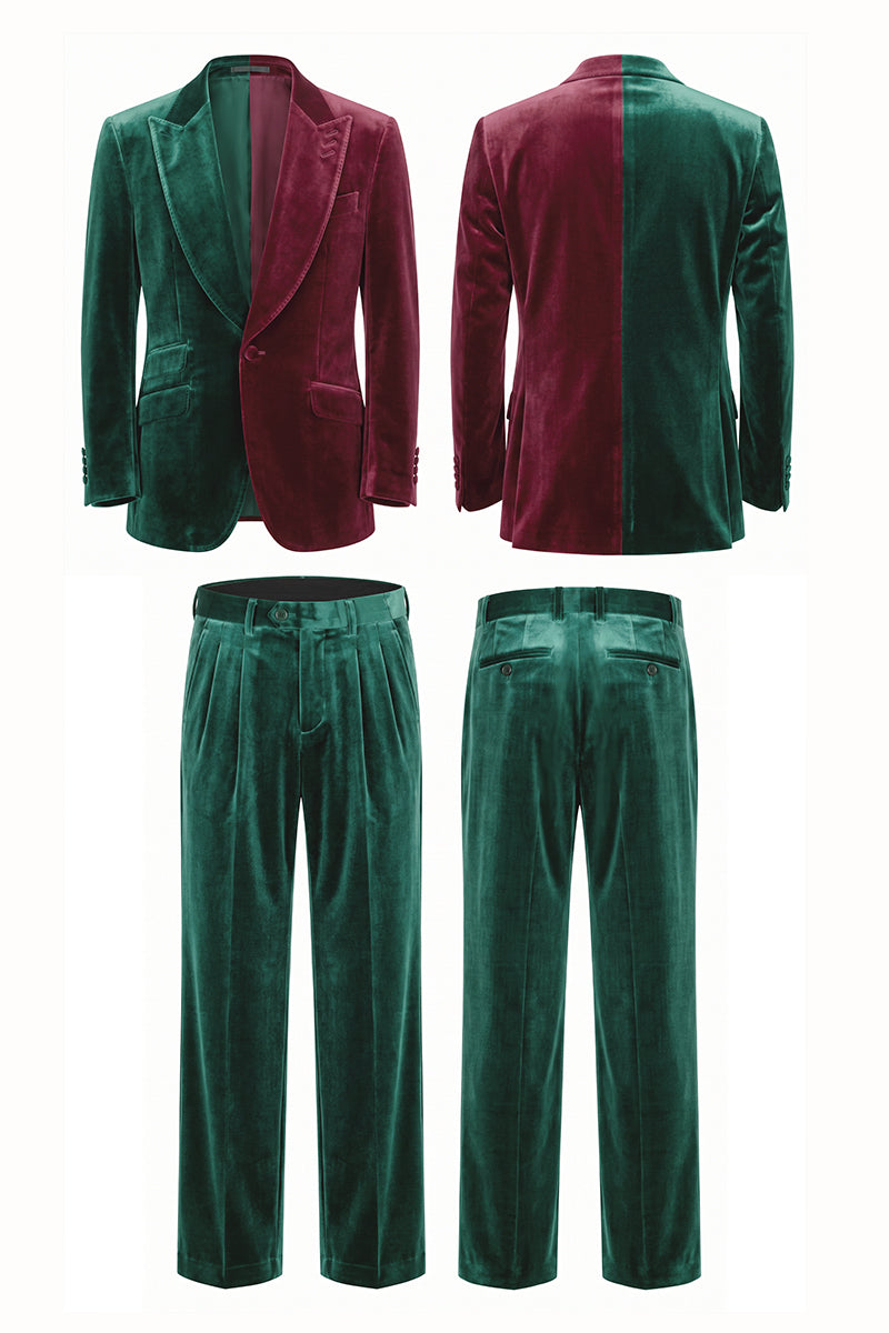 Green 100% Velvet Suits