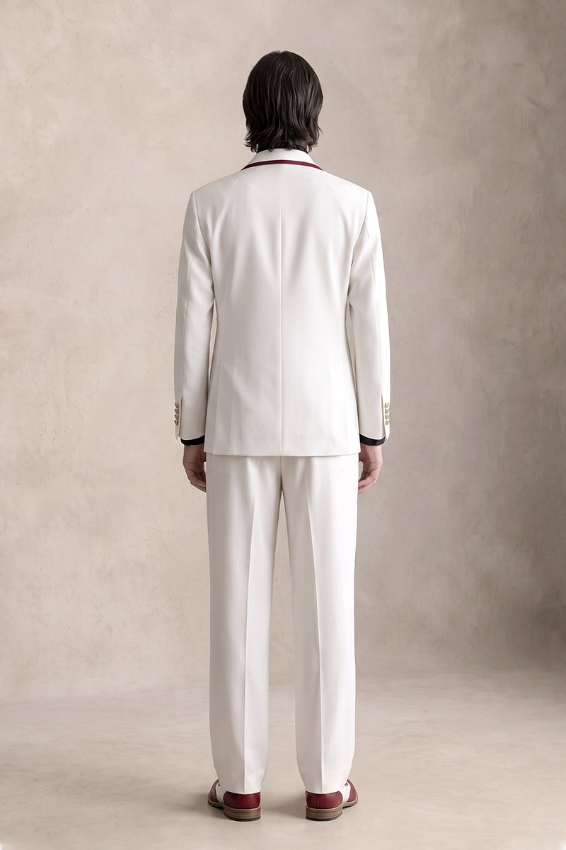 White 100% Velvet Suits