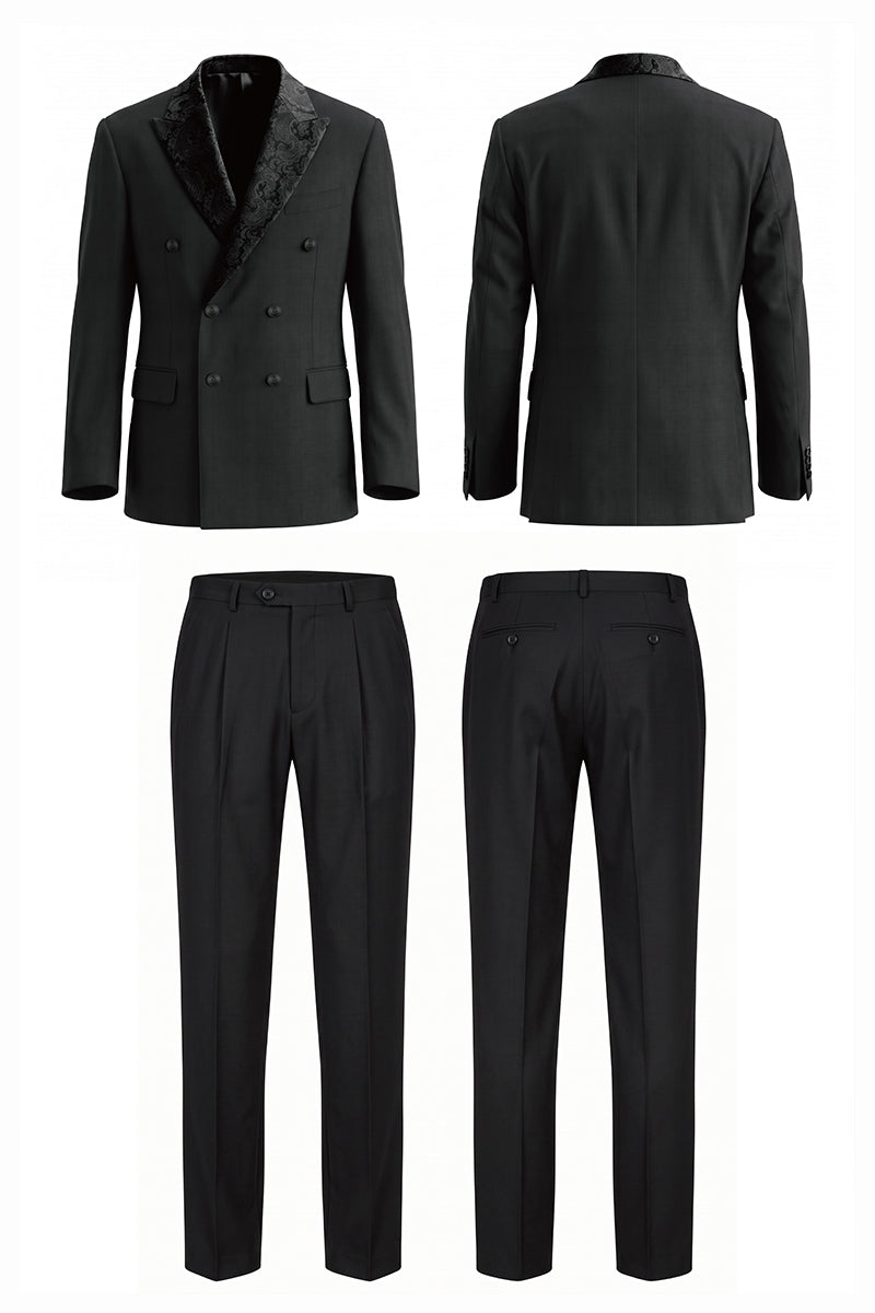 Black 30% Merino Wool Suits