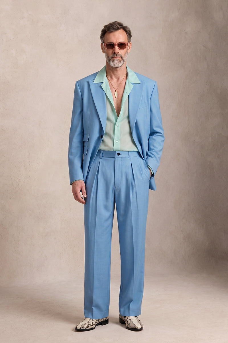 Sky Blue 30% Merino Wool Blazers