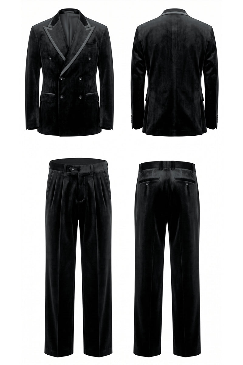 Black 100% Velvet Suits
