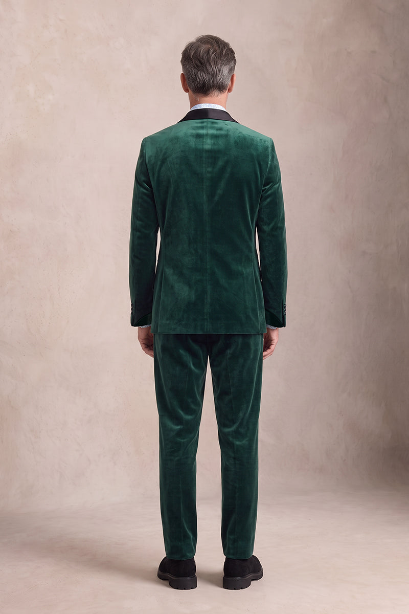 Emerald Green 100% Velvet Suits