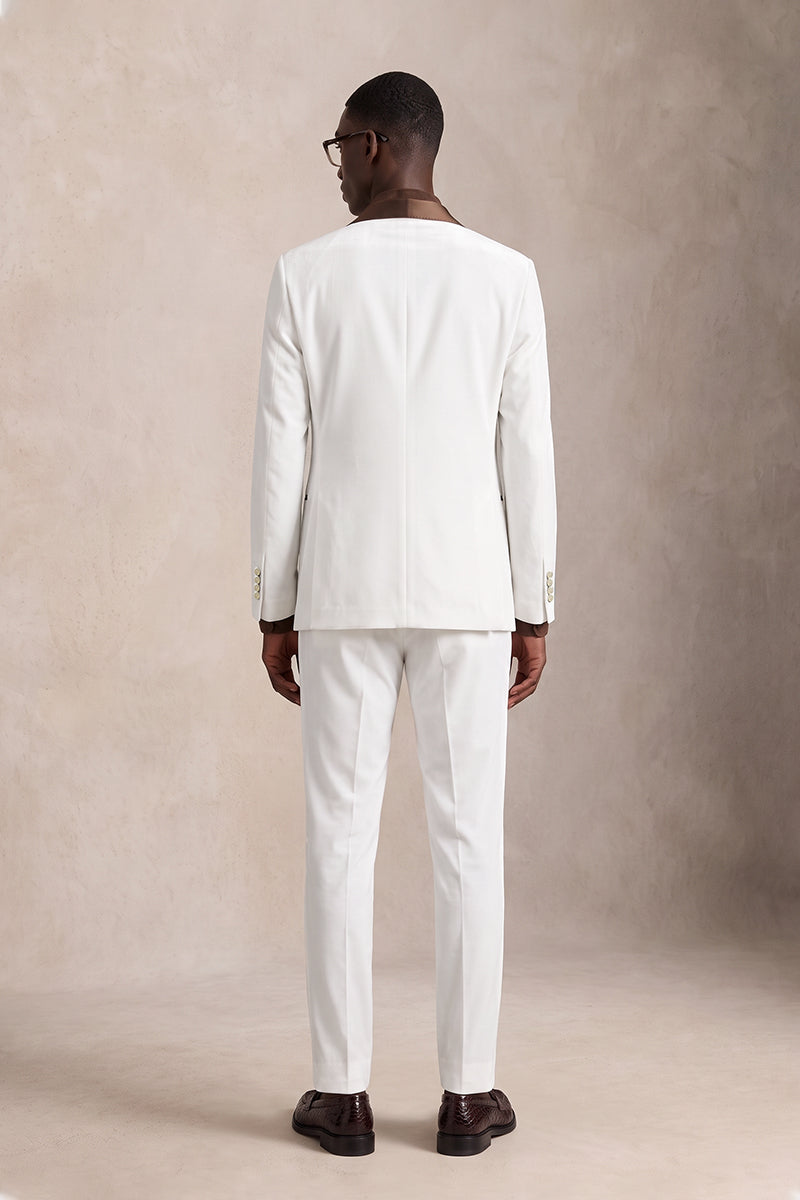 White 100% Velvet Suits