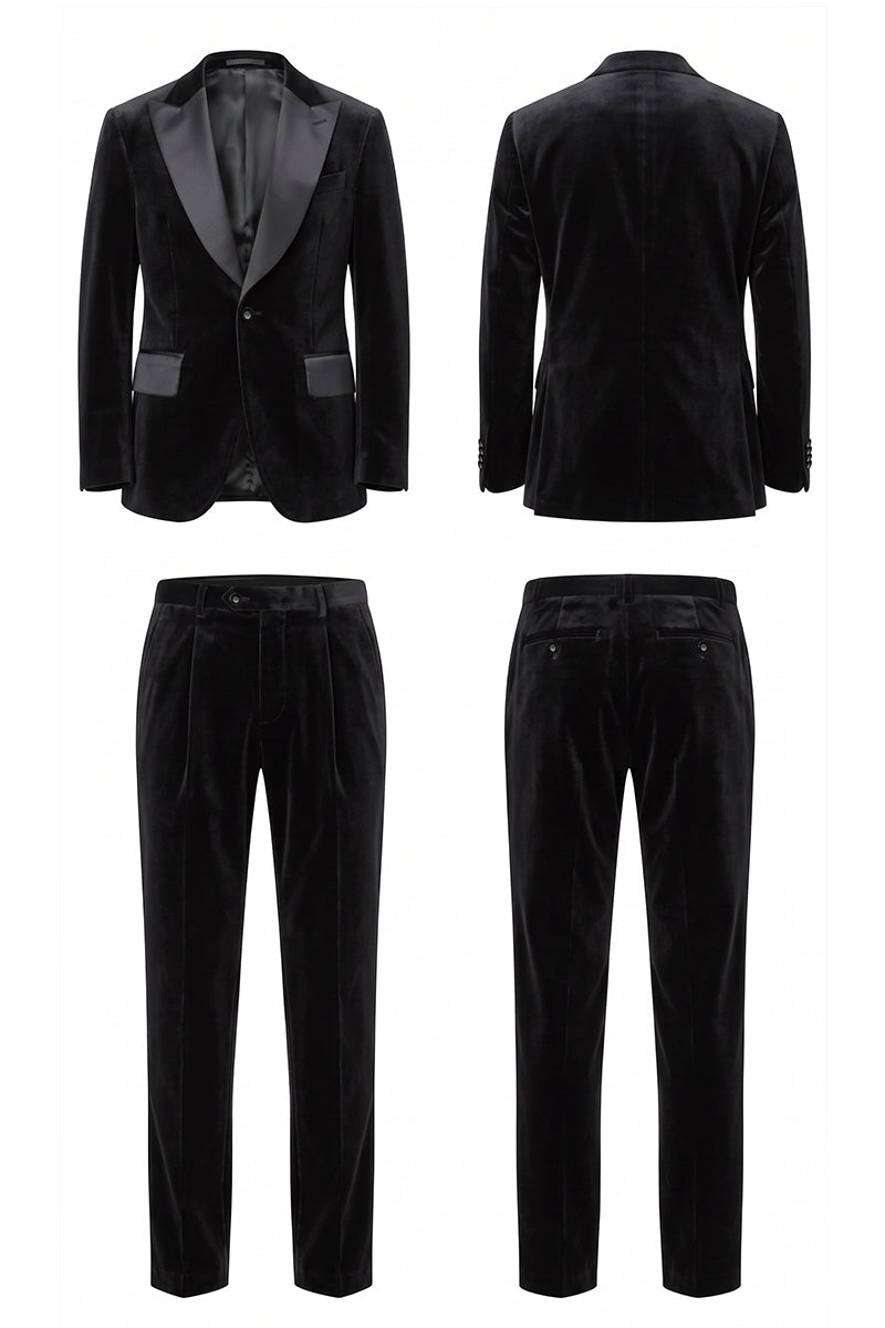 Black 100% Velvet Suits