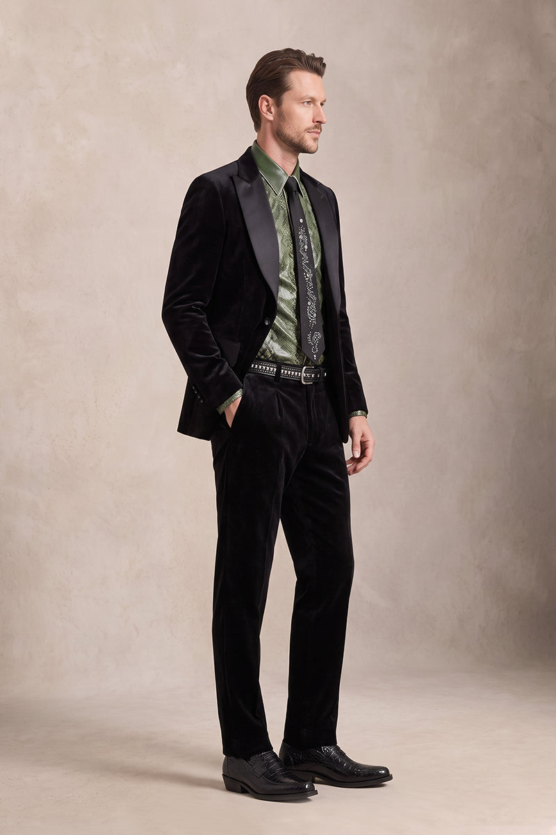 Black 100% Velvet Suits