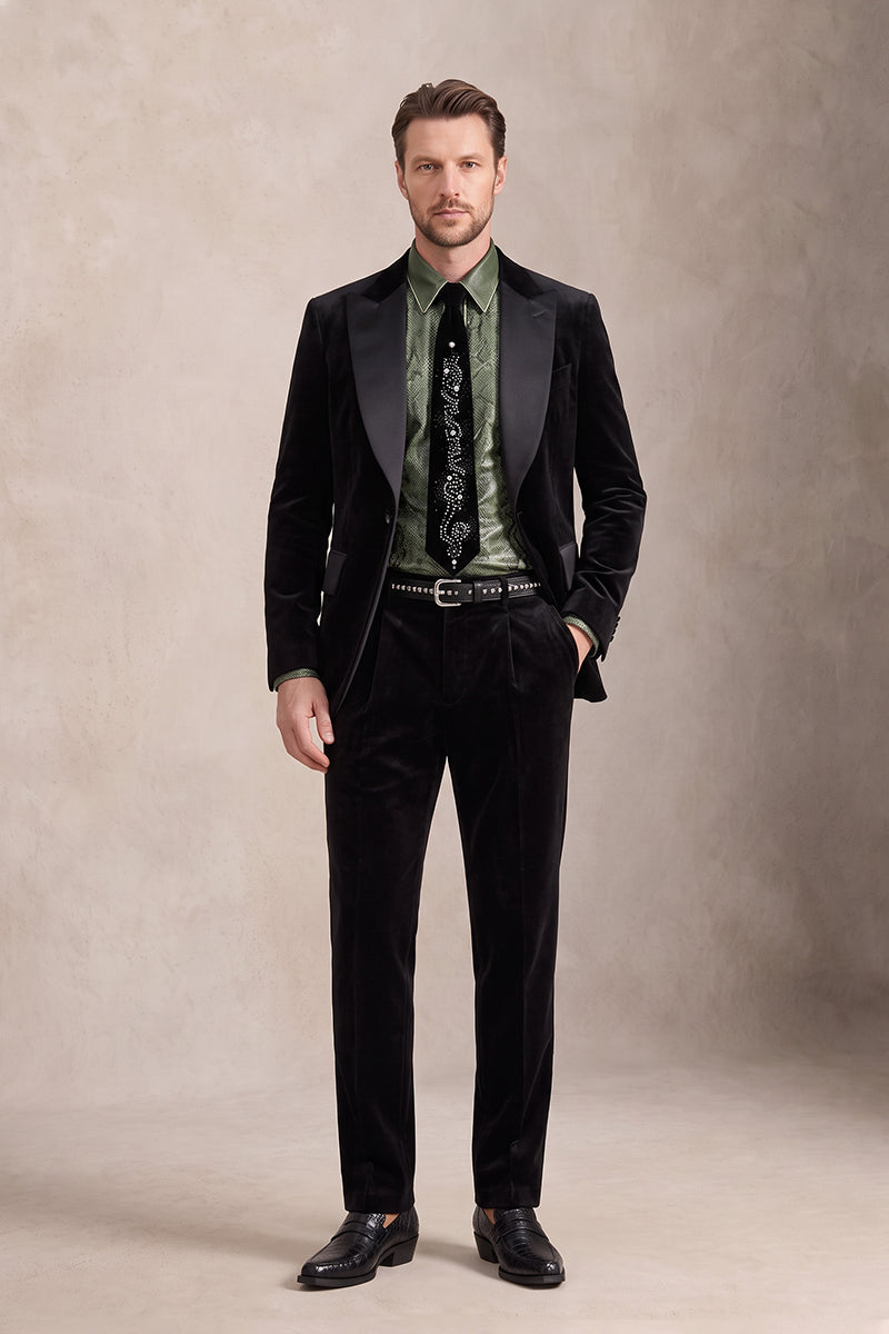 Black 100% Velvet Suits