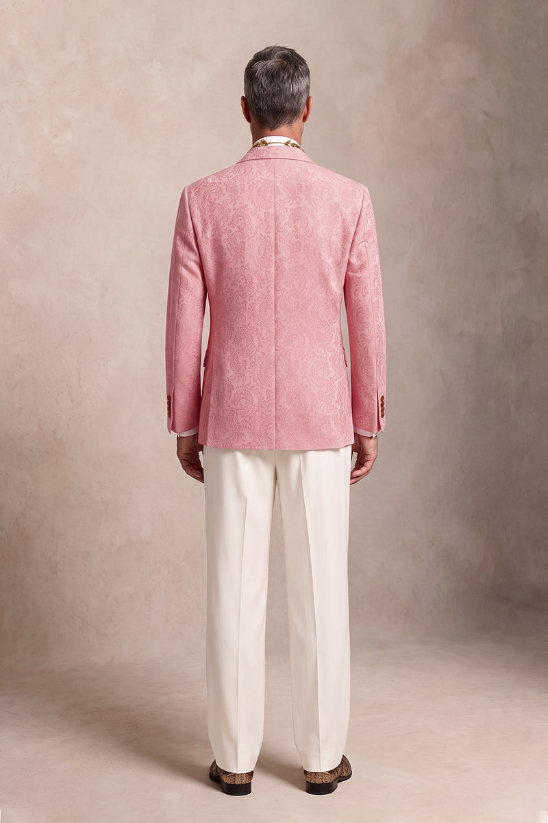 Pink 82% Jacquard Suits