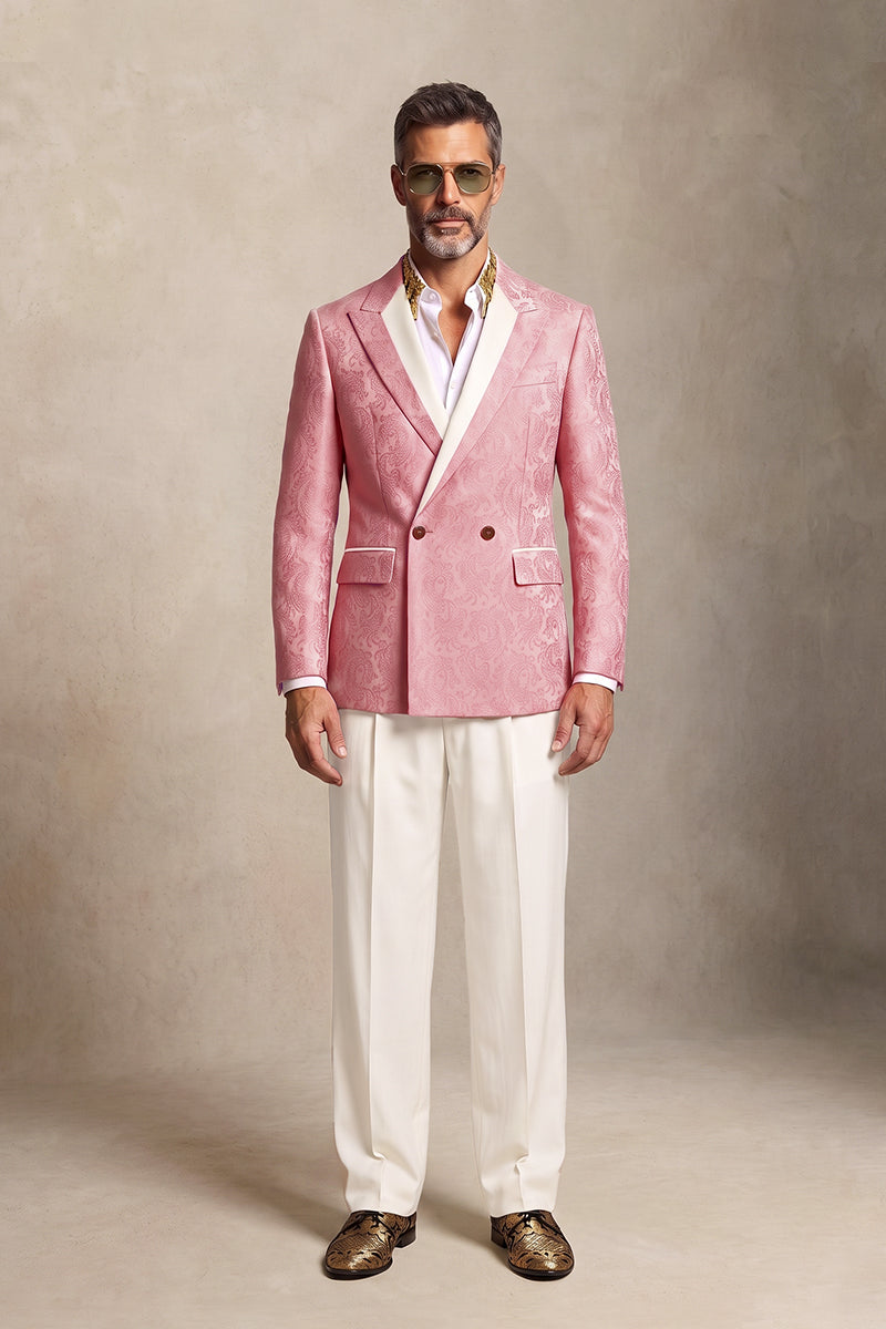Pink 82% Jacquard Suits