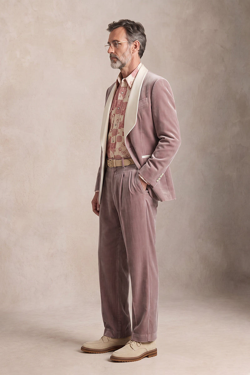 Dusty Rose 100% Velvet Suits