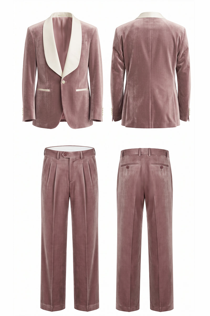 Dusty Rose 100% Velvet Suits
