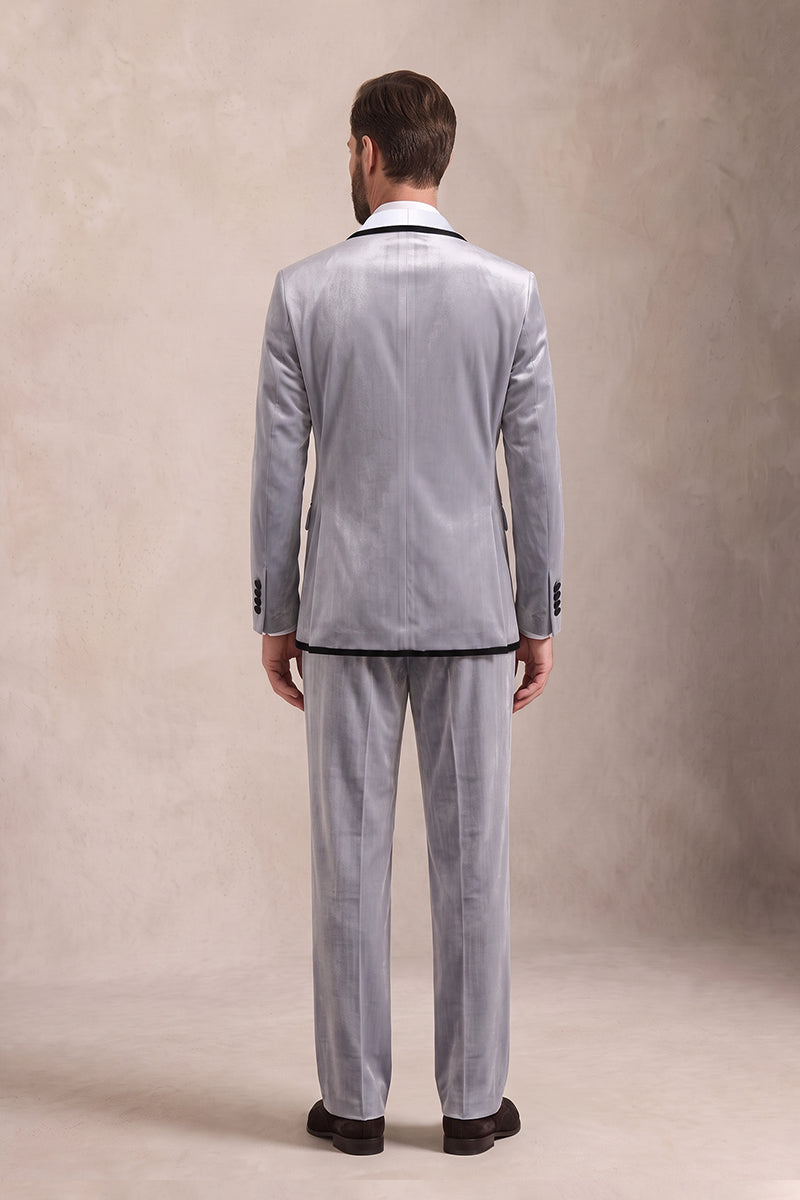 Gray 100% Velvet Suits
