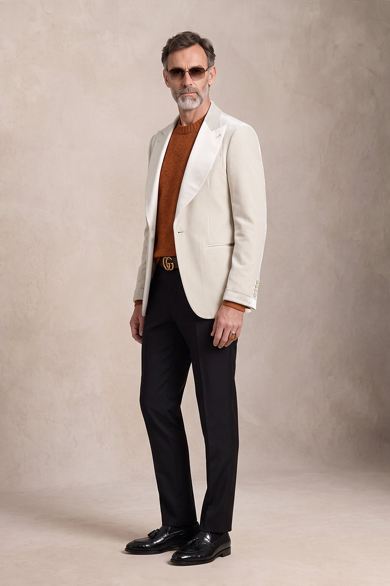 White 100% Velvet Blazers