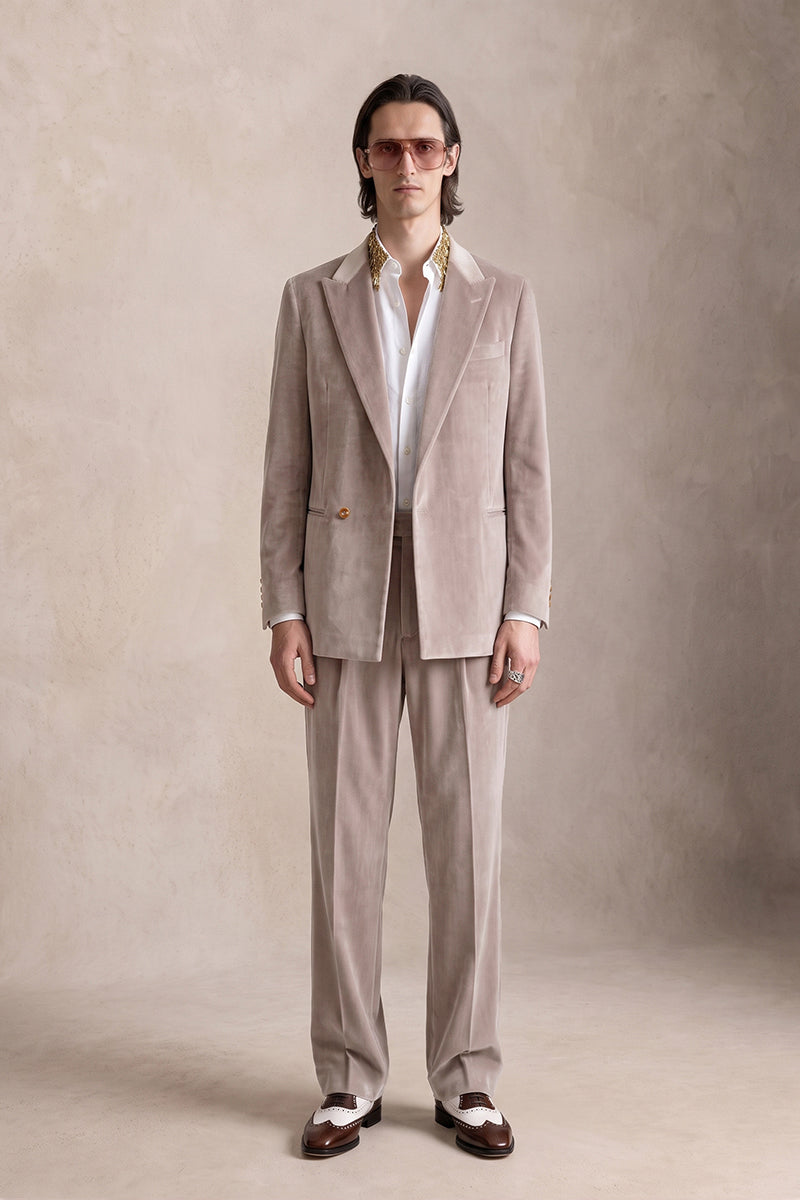 Light Brown 100% Velvet Suits