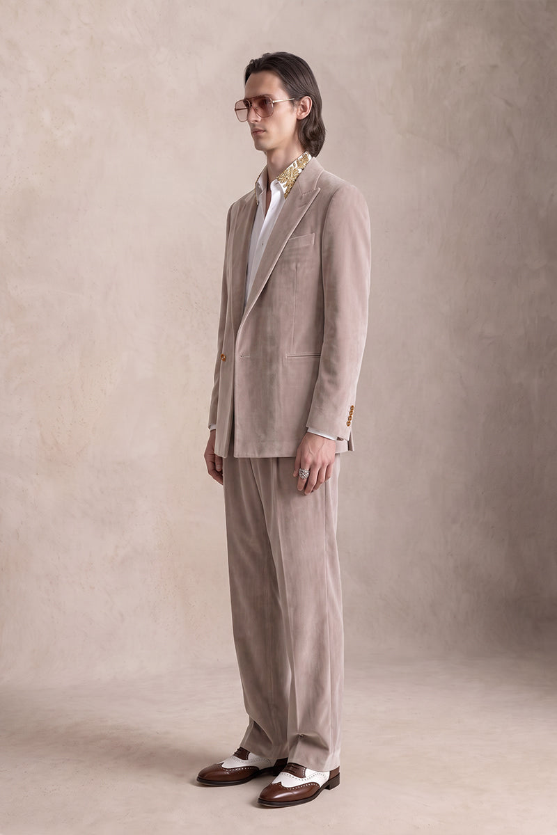 Light Brown 100% Velvet Suits