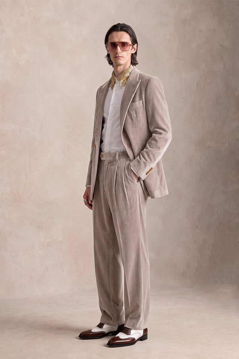 Light Brown 100% Velvet Suits