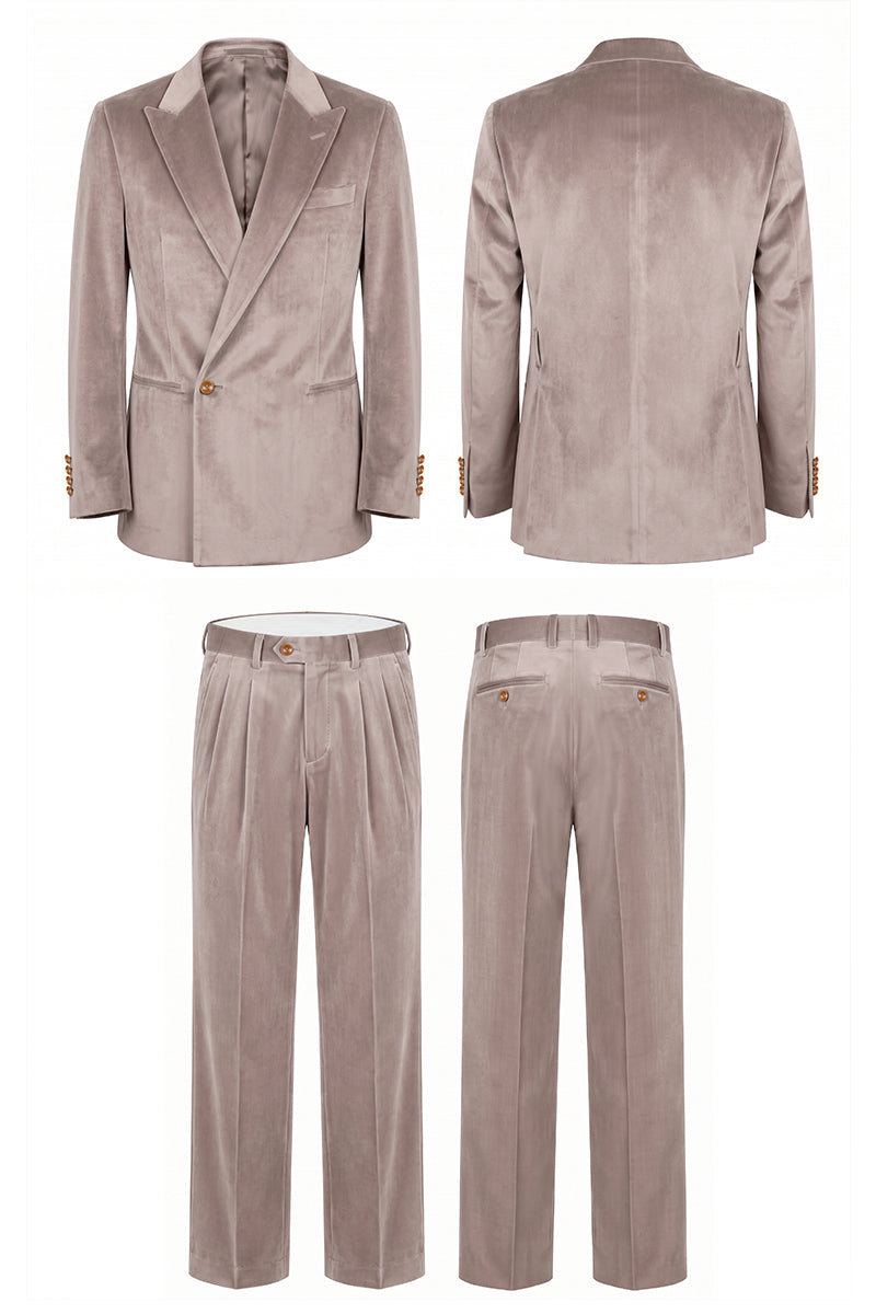 Light Brown 100% Velvet Suits
