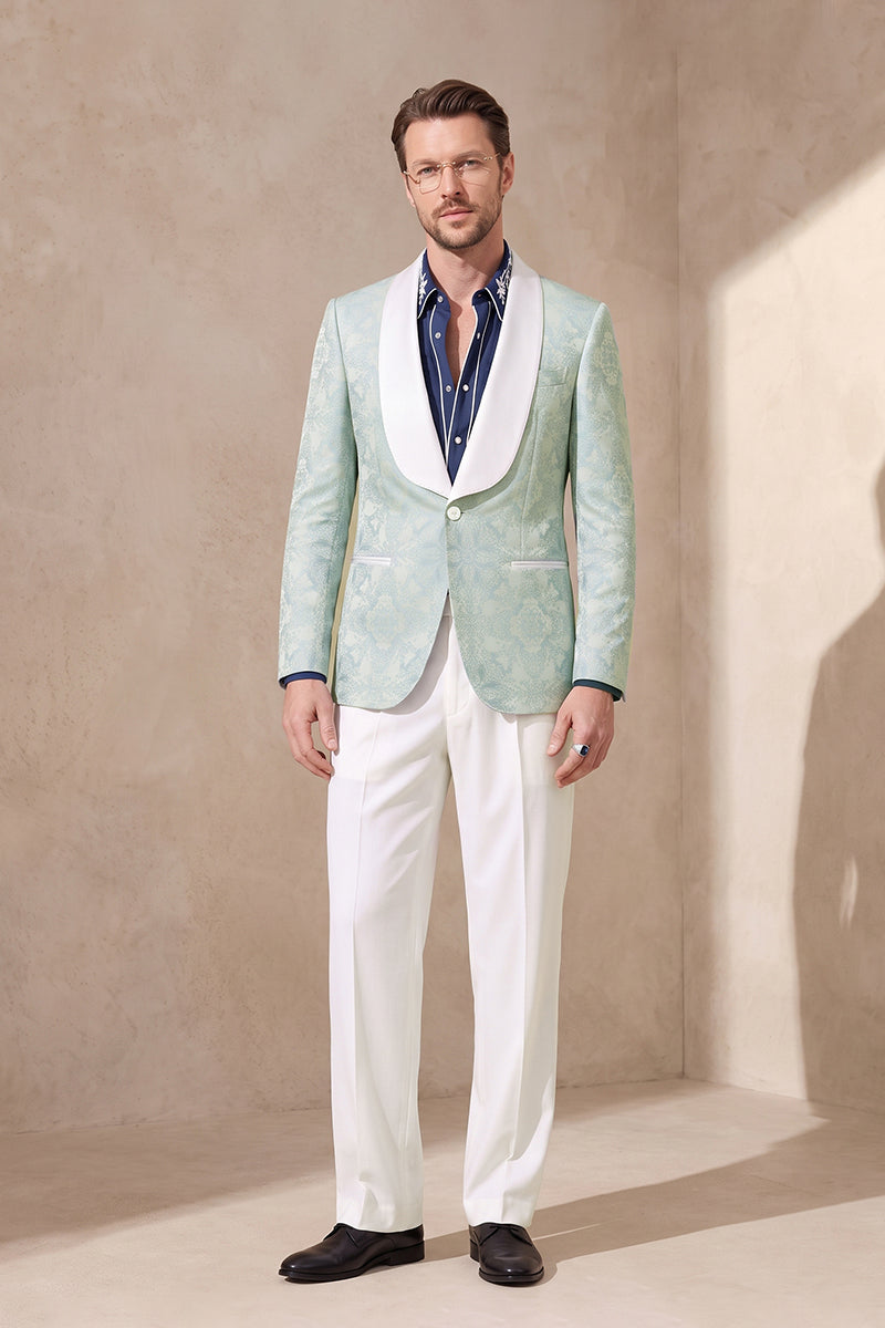 Light Mint Green 82% Jacquard Suits