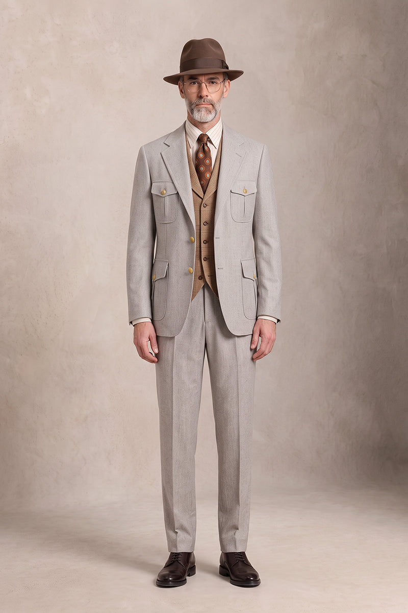 Light Oat 70% Merino Wool Suits