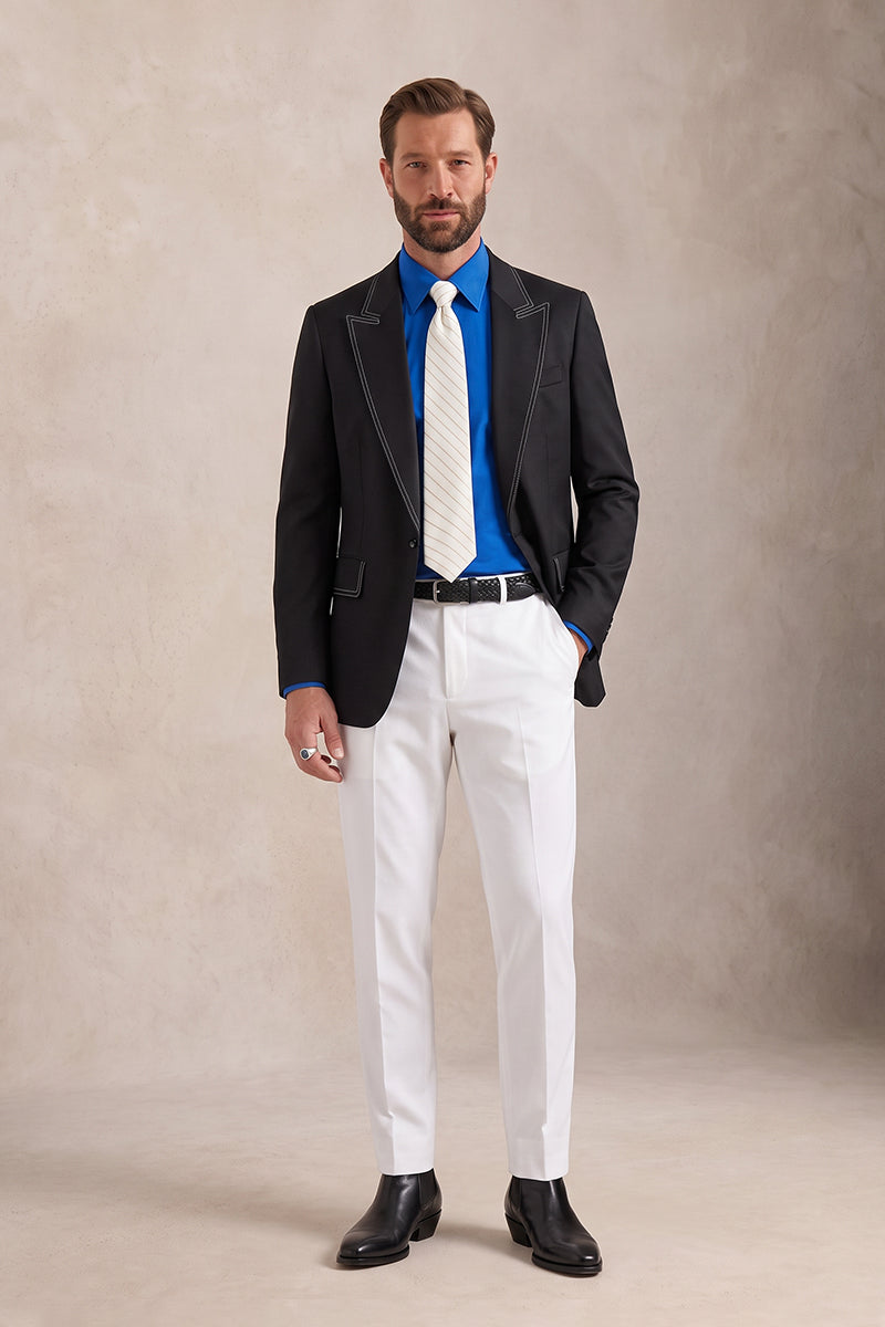 Black 30% Merino Wool Blazers