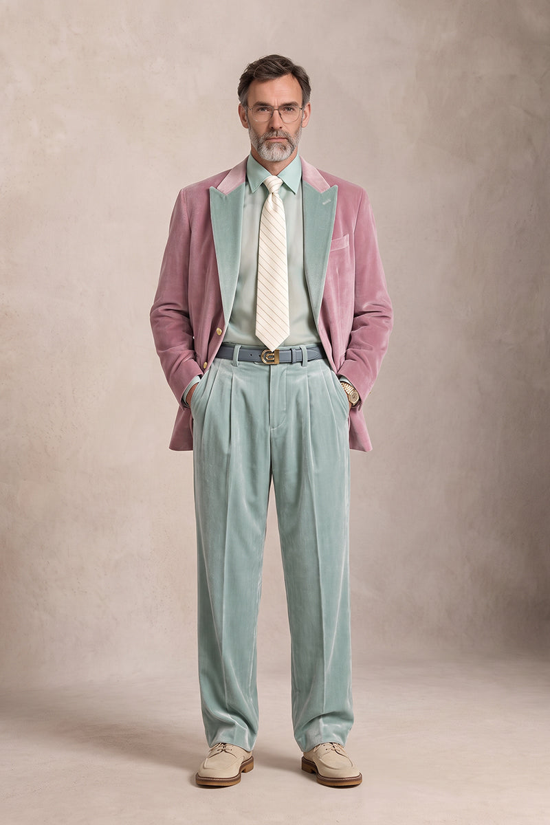 Pink 100% Velvet Suits