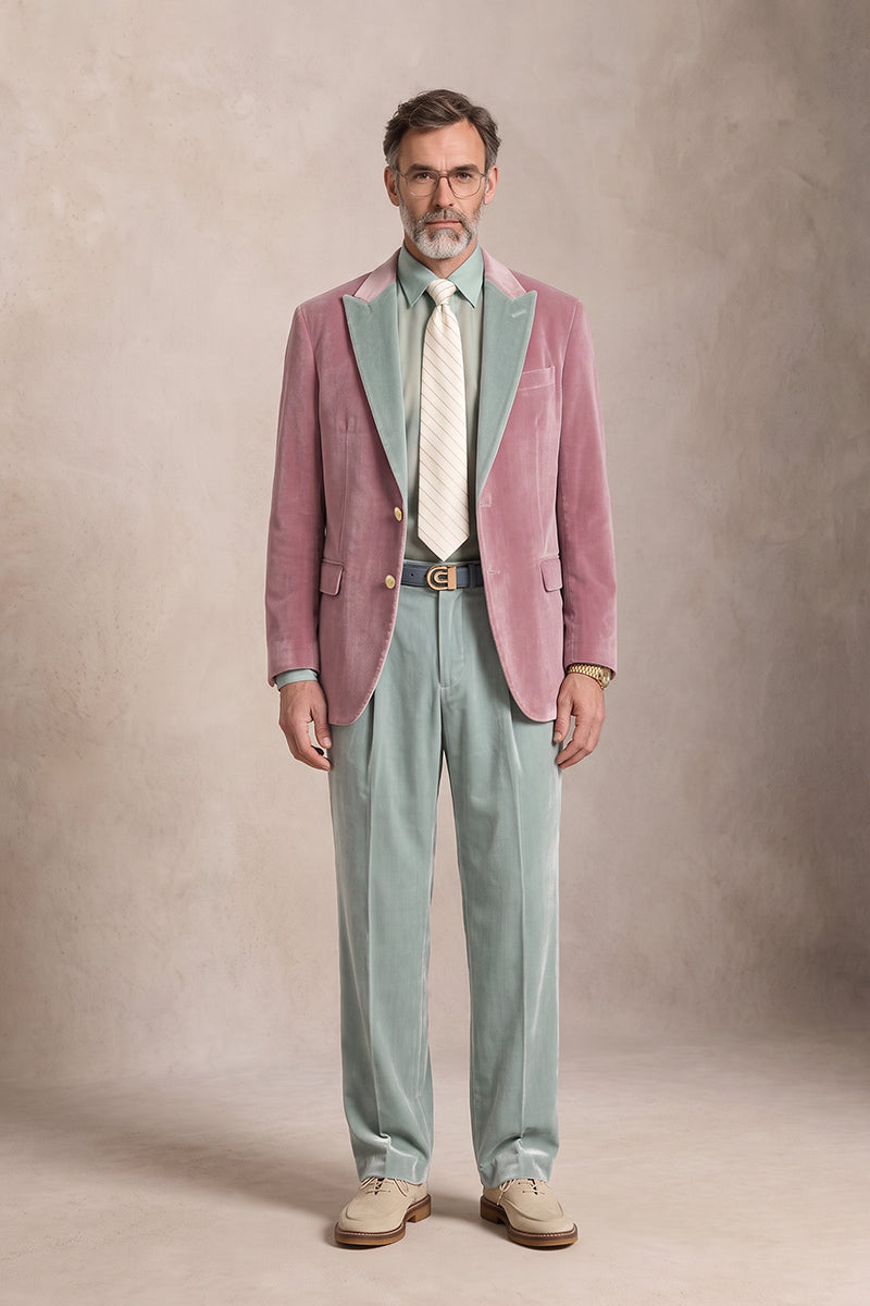 Pink 100% Velvet Suits