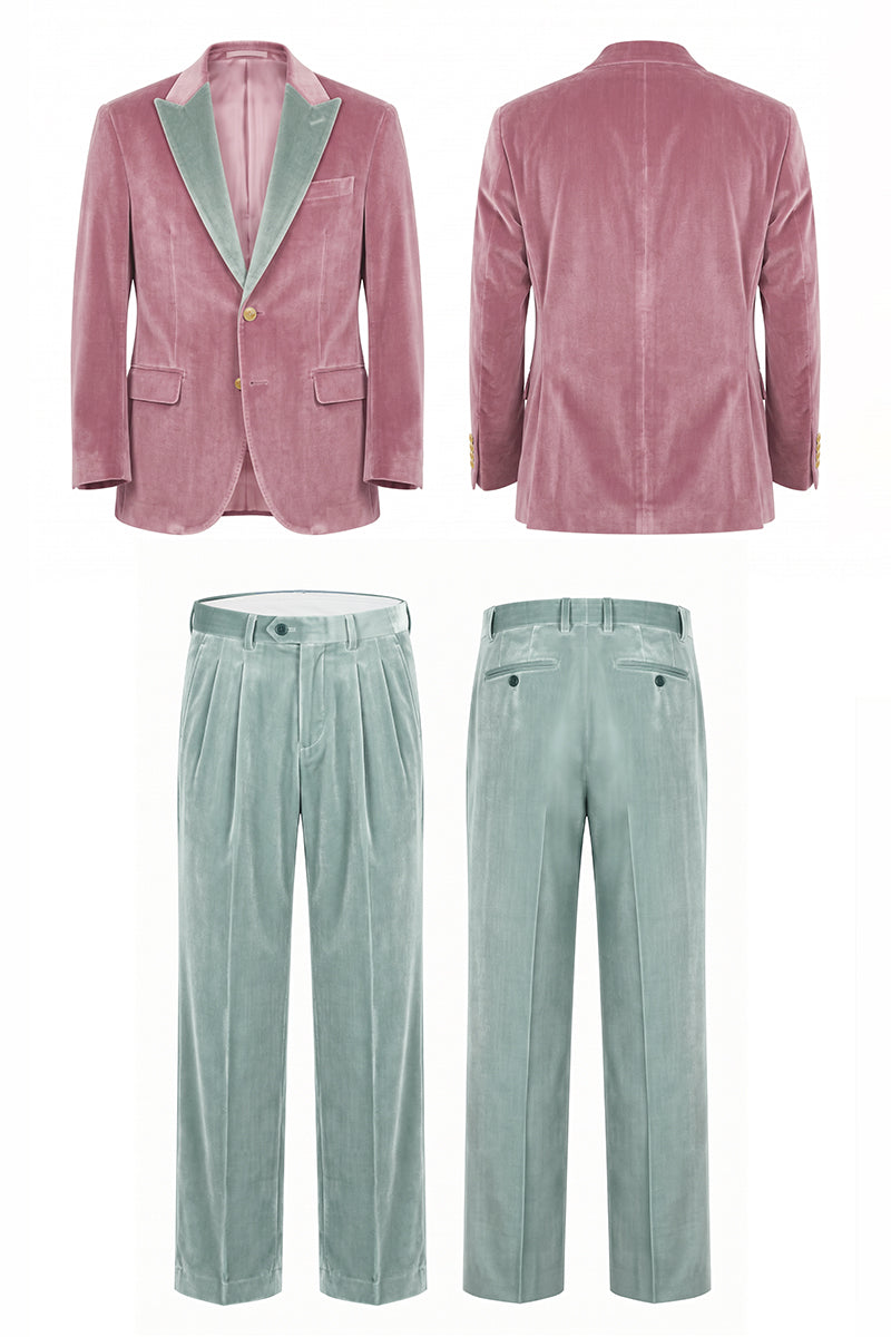 Pink 100% Velvet Suits