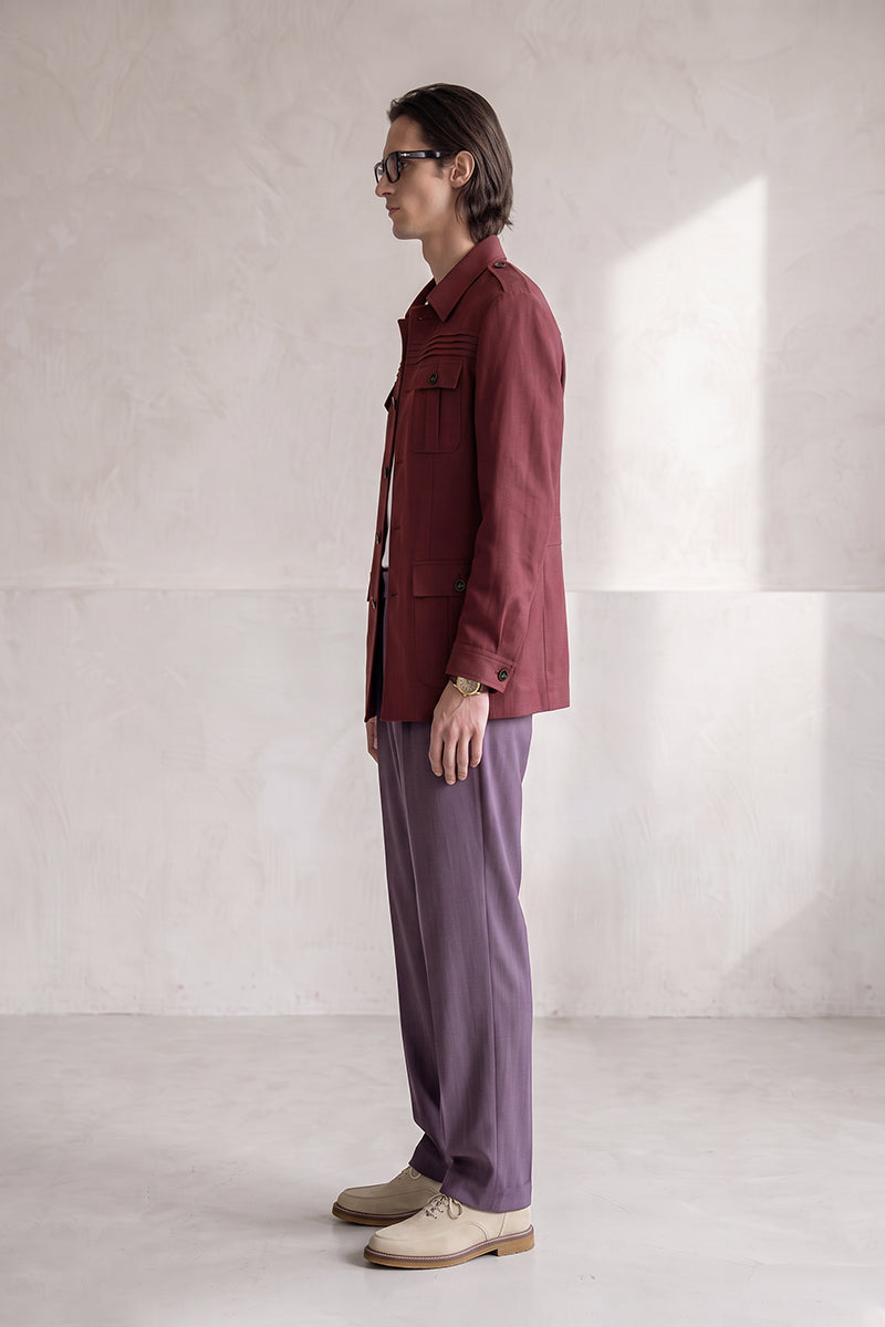 Burgundy 50% Merino Wool Suits
