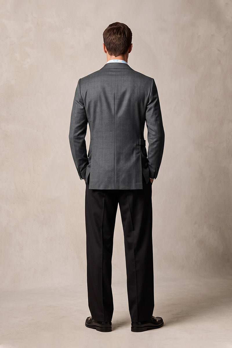 Gray 100% Merino Wool Blazers